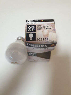 PHILIPS Glühlampe SOFTONE SOFT WHITE E27 T60 60 W
