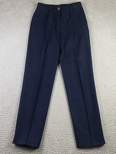 Escada Sport Cotton Stretch Pleated Tapered Casual Dress Pants Logo Navy EUR38