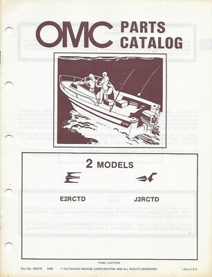 OMC Motor Boat 2 Models E2RCTD J2RCTD 1983 Part No. 393576 Parts Catalog