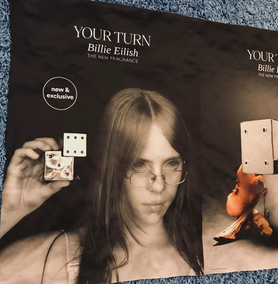 Billie Eilish New Perfume Your Turn Fabric Wall Poster Tapestry Ulta Promo 2025 Foto 2 de 4