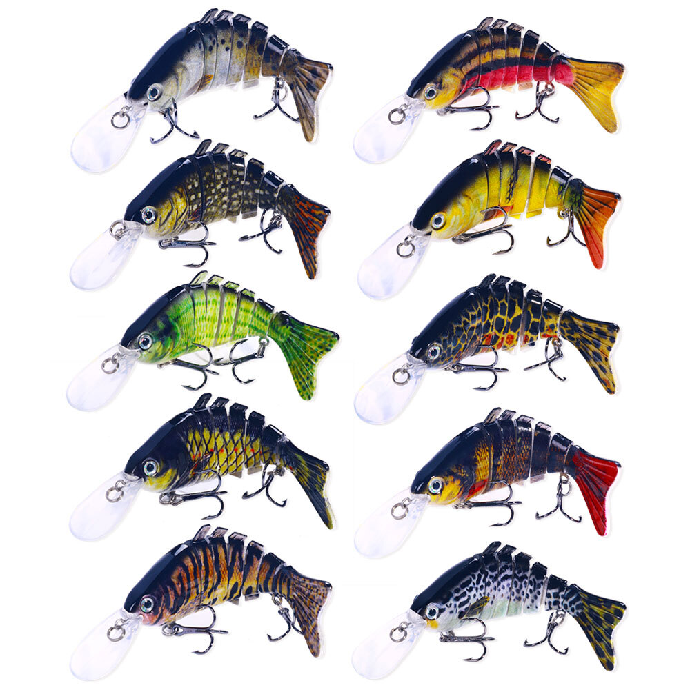 10PCS Multi Jointed Fishing Lure Swimbait Minnow Bait Wobblers 7 Segments Lot | eBay 10PCS Multi Jointed Fishing Lure Swimbait Minnow Bait Wobblers 7 Segments Lot | eBay