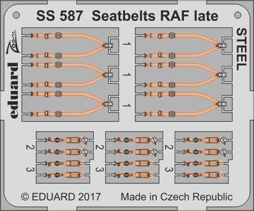 Eduard Accessories SS587 - 1:72 Seatbelts RAF Late Steel - Photo-Etched - New