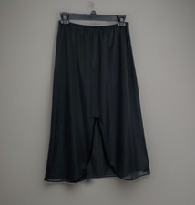 Vintage Dawn To Dusk Slip Size Medium Waist 27-29 Black 100 Nylon Front Slit
