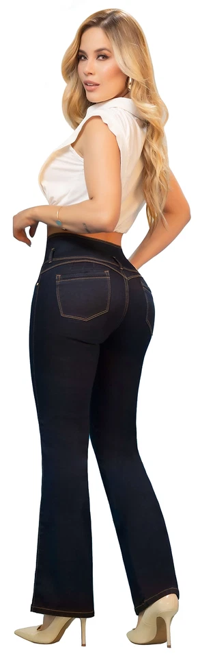 Pantalones de mezclilla push up cintura alta levantador de glúteos para mujer Levanta Cola Colombianos - Imagen 3 de 4