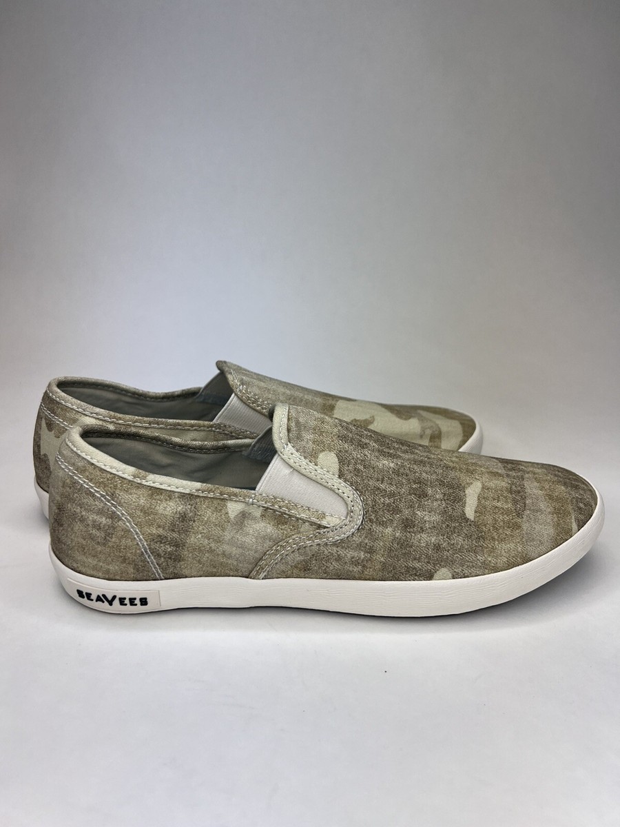 Seavees Women's Sz 8.0 Baja Slip On Saltwash Beige/Green Camo
