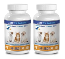 cat fur supplement -ALLERGY RELIEF FOR DOGS AND CATS 2B- cat skin and coat treat
