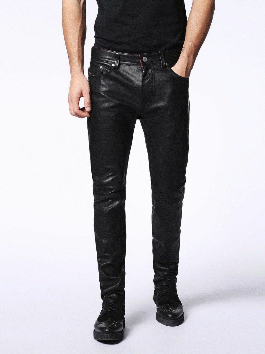 Leather Pants Pant Men Biker Real Jeans Style Trouser Trousers