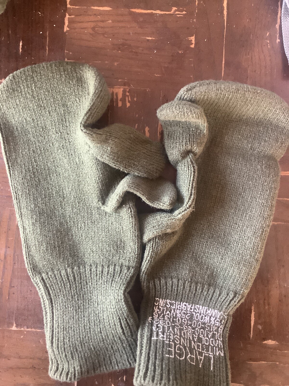 New Unissued Wool Military Trigger Finger Mitten Liners Large Size Free Shipping