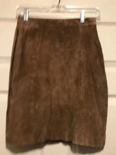 Vintage Gitano Camel Color Tan Brown Leather Skirt Size 7/8