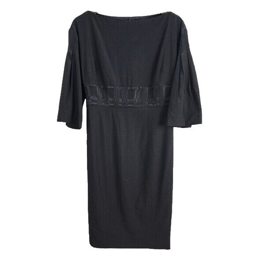 Paule Ka wool knit dress, knee-length, A-line, ribbed, ruffled, black, M so | eBay Paule Ka wool knit dress, knee-length, A-line, ribbed, ruffled, black, M so | eBay