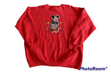 Vintage Mickey Mouse Modern Genus Red Crewneck Sweatshirt Mens XL Made in USA