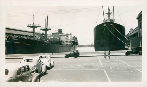 1940s WWII Honolulu Harbor Hawaii Photo ships at dock, Afoundria