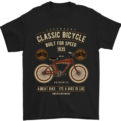 Camiseta De Hombre De Bicicleta Construida Para La Velocidad 100% Algodón