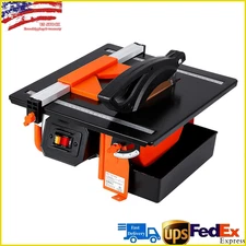 7in Wet Tile Saw 3450 RPM Bevel Cuts Tile from 0 to 45 Degrees w/Water Reservoir