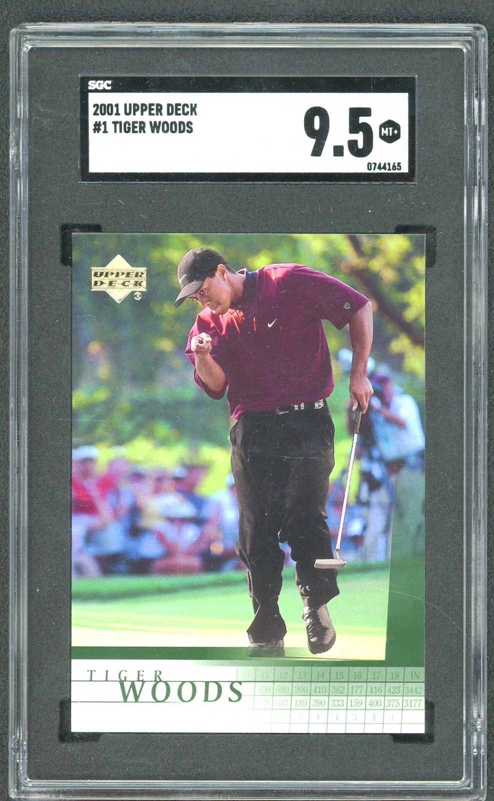 2001 Upper Deck Golf #1 Tiger Woods SGC 9.5