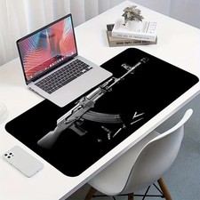 40 90cmLarge Gaming Mouse Pad with AK-47 Assault Rifle Design - Non-Slip Rubber