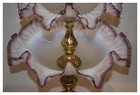 Antique 19thC Victorian Art Glass Two Tier Epergne, Centerpiece — photo 3