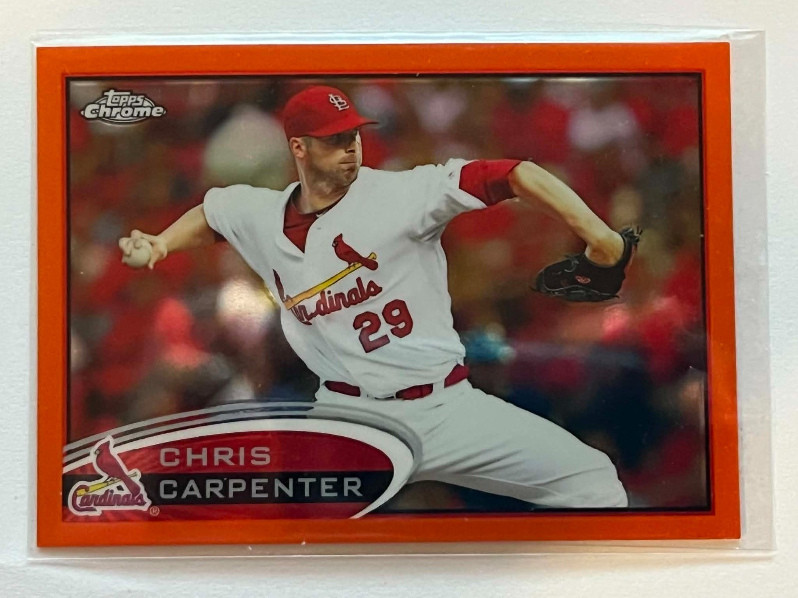 2012 Topps Chrome Chris Carpenter Orange Refractor #124 St. Louis Cardinals NM
