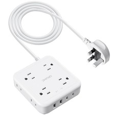 to UK Plug Adapter,USA to UK Ireland Adaptor Converter with 8 Outlets 4 USB P...