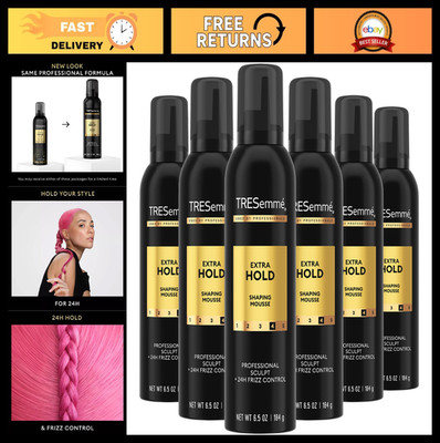 Extra Hold Hair Mousse 6-Pack - Alcohol-Free, Non-Drying, 24H Frizz Control, 6.5