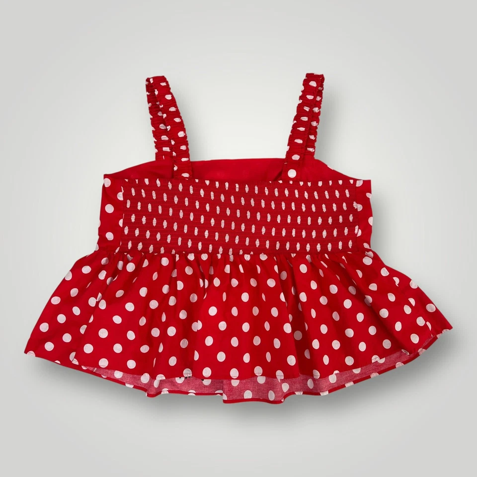 Camisa Disney Minnie Mouse Mujer 3X Rojo Blanco Lunares Peplum Tanque Juegos con disfraces Foto 2 de 4