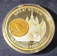 History Of British Currency 1937-1952 Farthing Inlay George VI PROOF