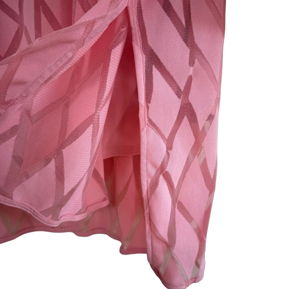 Alfani Rosa Manga 3/4 Cuello en V Elástico Transparente Pullover Blusa Conjunto Sin Mangas Talla L Foto 4 de 4