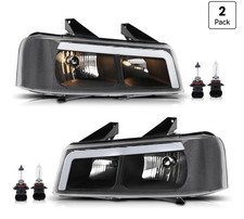 LED Headlights Assembly Fit 03-23 Chevy Express GMC Savana Smoke Lens Black Lamp
