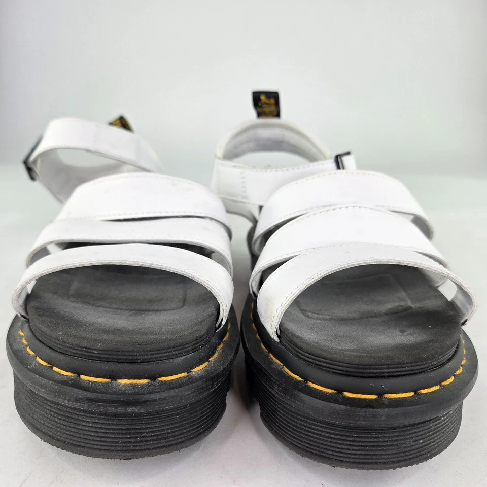 ZAPATOS DR. MARTENS BLAIRE CUERO BLANCO TIRAS SANDALIAS GLADIADOR MUJER EE. UU. 10 Foto 3 de 4