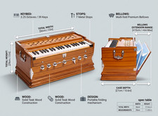 Best Harmonium 7 Stopper Chudidaar Bellow 39 Key Two Reed Harmonium With Bag