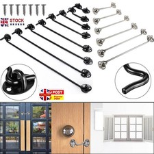 Cabin Hook Eye Door Hold Back Open Classic Cast Iron Gate Holder Silver Black UK