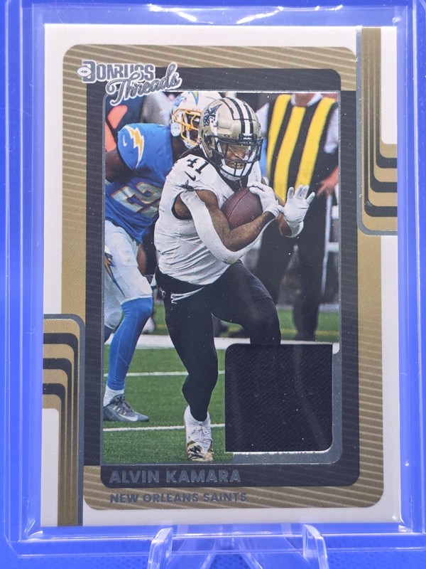 2025 Panini Donruss Threads Memorabilia Alvin Kamara Saints DTH-AKA