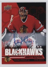 2025 Upper Deck Chicago Blackhawks Centennial Red Hot Jocelyn Thibault Auto 4et