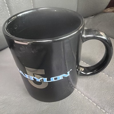 Warner Bros Babylon 5 Mug Black 1995 Vintage Sci-Fi Space Station TV Show Promo
