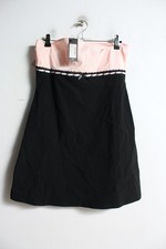 PLT Womens Strapless  Lace Trim Contrast Mini Dress - Black - Size 8 NEW (h40)