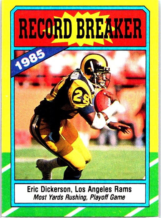 1986 Topps #2 Eric Dickerson Los Angeles Rams Football Card