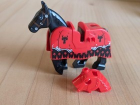 Lego Horse Armored Red Barding From Set 70402 Gatehouse Raid Black Dragon Heads