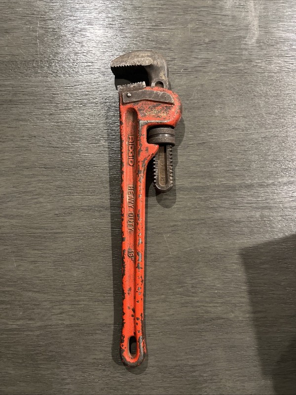 Vintage Ridgid 18” Heavy Duty Steel Pipe Wrench Made in USA