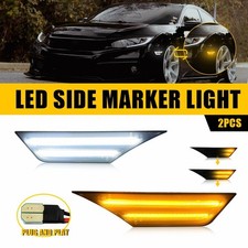 For 2016-23 Honda Civic Switchback LED Side Marker Light Signal DRL Lamp Smoke K