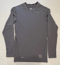 Nike Pro Compression Long Sleeve Base Layer Small Gray Dry FIT 268907021