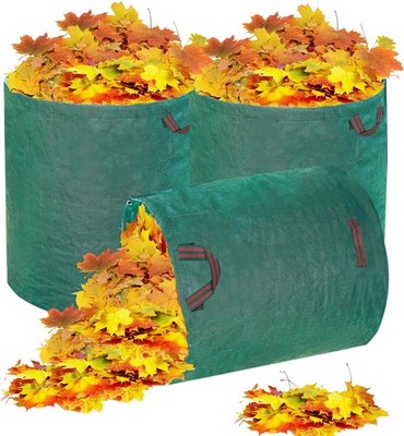 Hugeleaf 3 Pack Reusable Yard Waste Bags, 132 Gallon Extra Large Heavy Duty Lawn