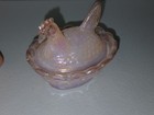 Boyd Glass Hen on Nest Salt Cellar Petal Pink Carnival 2.5" 5th Five Years — photo 4