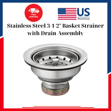 Stainless Steel 3-1/2" Basket Strainer with Drain Assembly