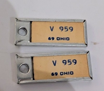 OHIO 1969 DAV PAIR DISABLED AMERICAN VETERAN MINI AUTO CAR LICENSE PLATE TAGS