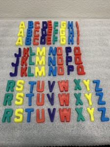 Vintage Plastic Letters Magnetic Lot Of 78 Letters