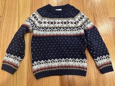 Rorie Whelan Boys Fair Isle Blue Sweater Size 5T Holiday Christmas Sweater
