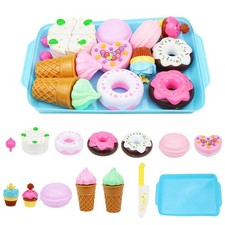 Play Desserts Food Set - Play Food for Kitchen - Pretend Cutting Play Dessert...