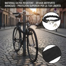 BEEPER Lucchetto Per Bici E Monopattino Con Allarme 110 DB - AN-CAT120 - Cavo 120 Cm X 12 Mm - Garanzia 3 Anni