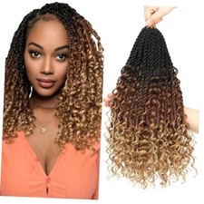 Senegalese Twist Crochet Hair with Curly Ends 16 Inch 8 16 8Packs 1B/30/27