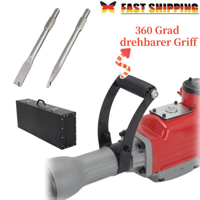 2200W AbbruchhammerStemmhammer 65J 2 Meißel-Set Schlaghammer Abtraggerät